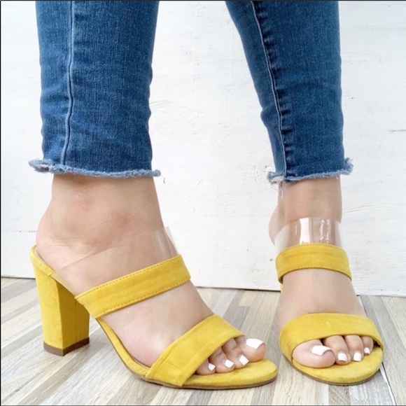 Yellow Transparent Mules - Picture 3 of 3